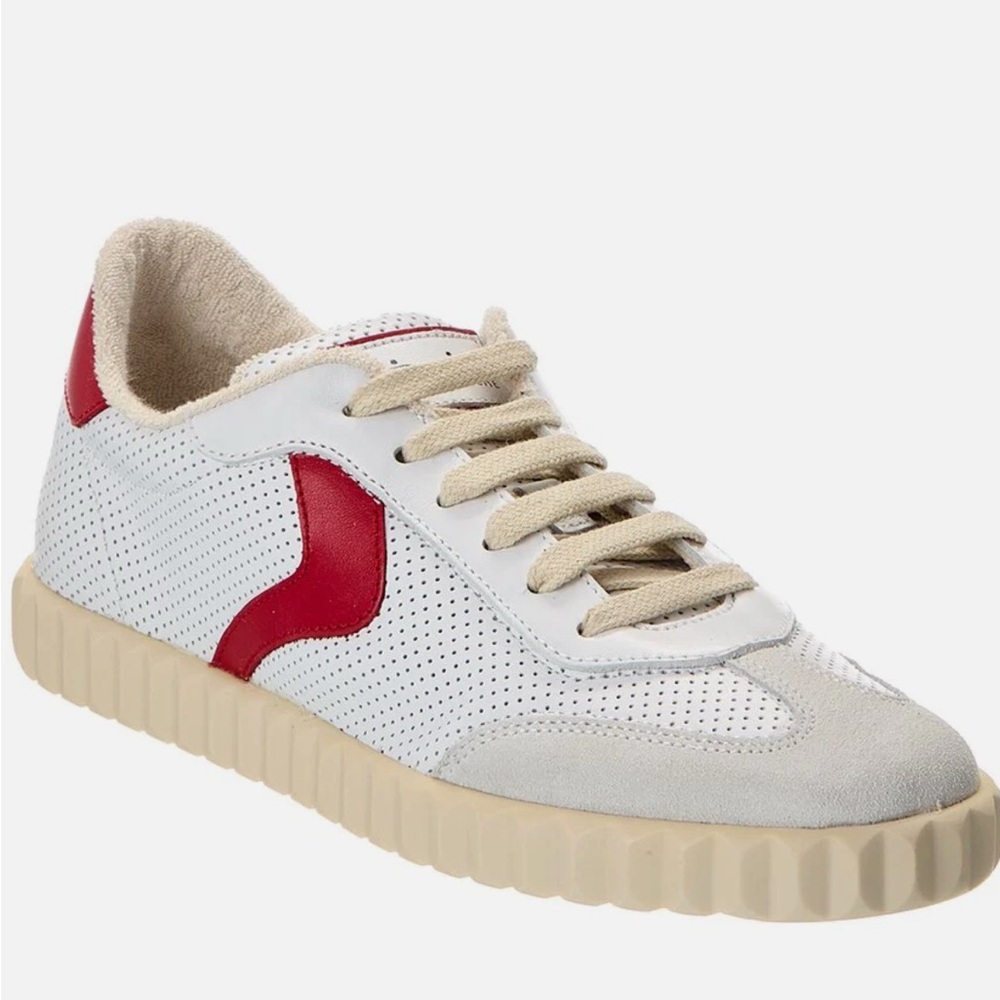 Voile Blanche Ines Mesh & Leather Sneakers - White/Red NIBox Size 37 (7US)